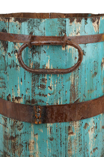 Rustic Trim Bucket-15W x 18H inches-Large-Handmade-Farmhouse: White