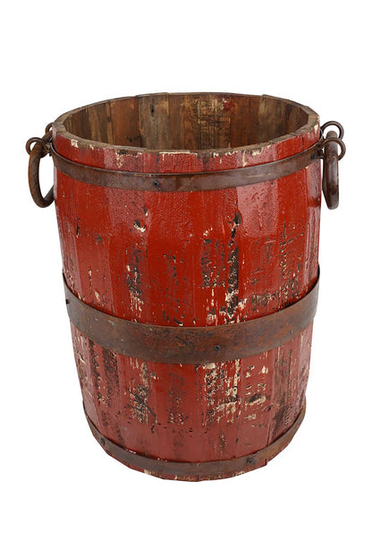 Rustic Trim Bucket-15W x 18H inches-Large-Handmade-Farmhouse: White