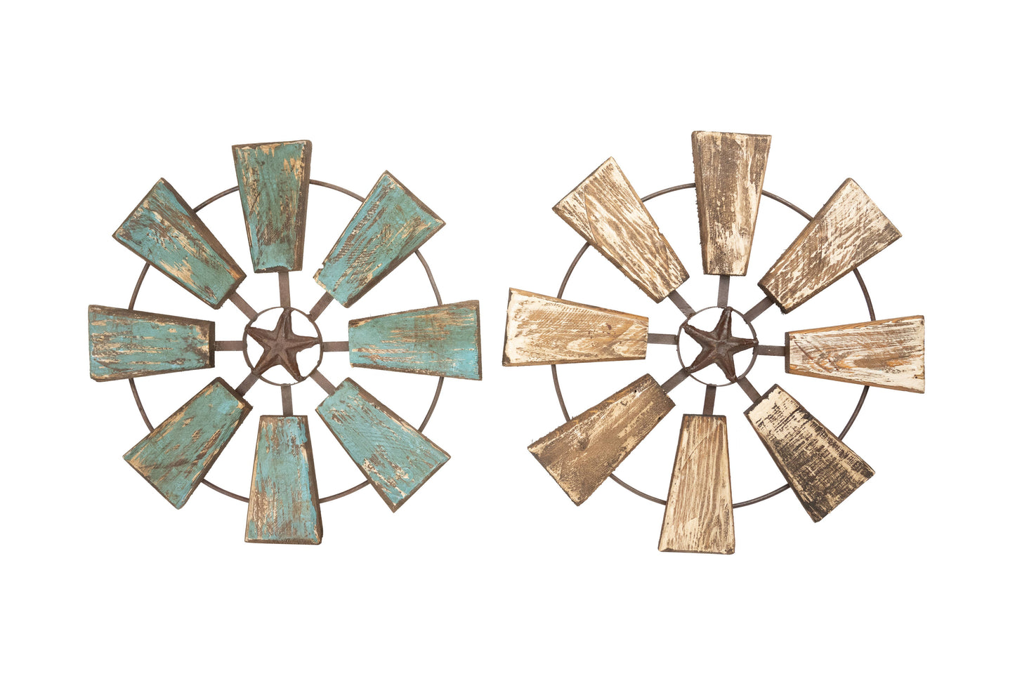 Rustic Decorative Windmill-Star-Home Wall Decor-19 inches: Antiqued White