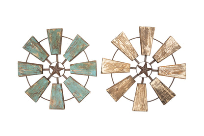 Rustic Decorative Windmill-Star-Home Wall Decor-19 inches: Antiqued White