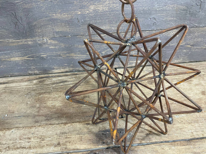 Rusty Farmhouse Iron Hanging Star-Primitive-Three Sizes-NEW: Medium-14 inch