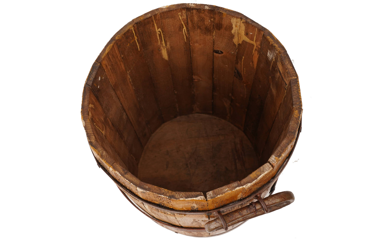 Rustic Trim Bucket-15W x 18H inches-Large-Handmade-Farmhouse: White