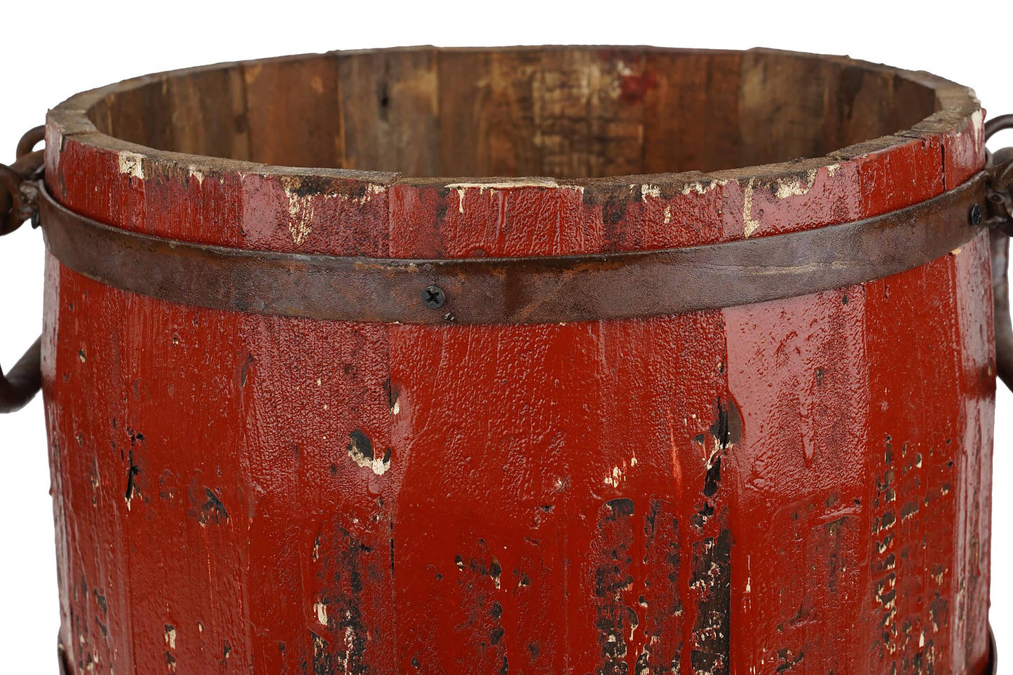 Rustic Trim Bucket-15W x 18H inches-Large-Handmade-Farmhouse: White