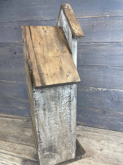Carthage Wood Nicho-15x9x27 inches-Handmade-Display-NEW: Antiqued White