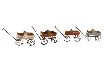 Rustic Wooden Wagon-Garden Planter-4 Colors-BIG Sale: White