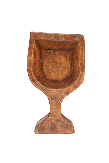 Wine Glass Dough Bowl-6 x 10 inches-Wood-Wine Glass-Waxed