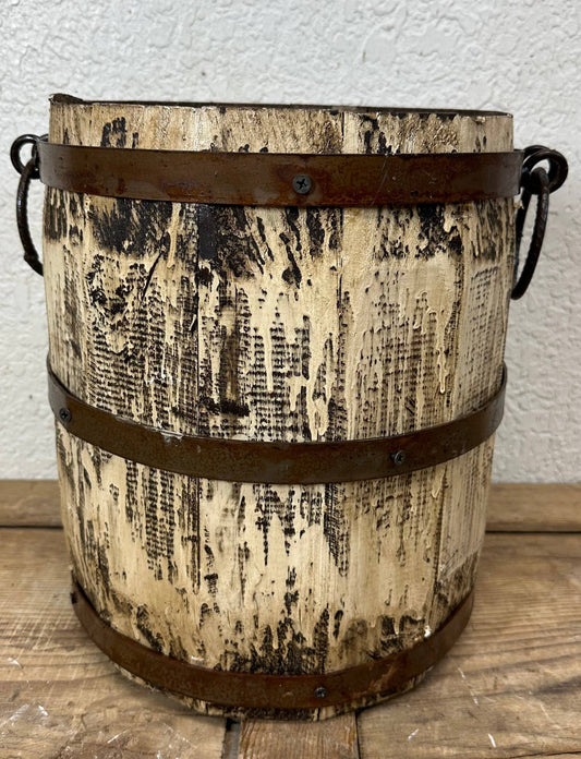 Small Rustic Trim Bucket-13.5 x 13 in-Farmhouse-Small Bucket: White