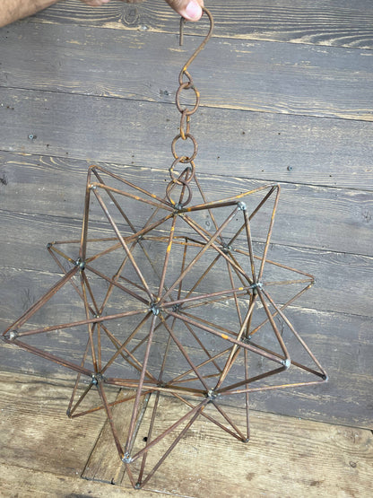 Rusty Farmhouse Iron Hanging Star-Primitive-Three Sizes-NEW: Medium-14 inch
